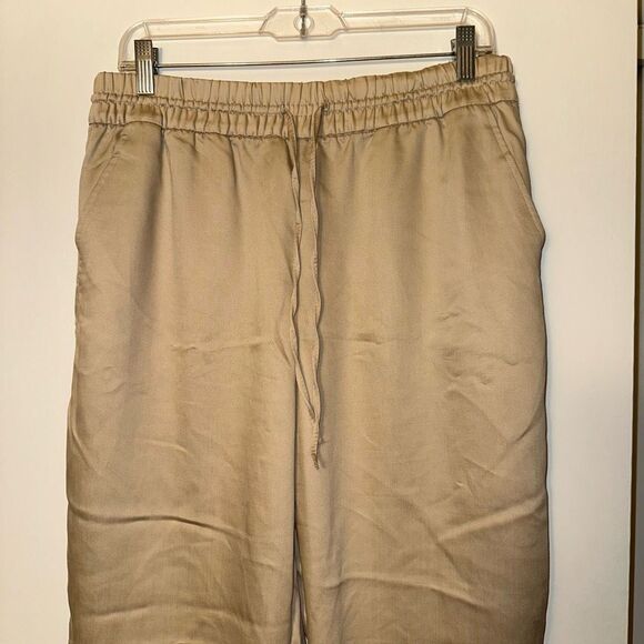 H&M Medium Pull On Drawstring Waist Womens Lyocell Blend Pants Tan Beige EUC - Picture 2 of 7